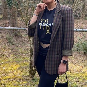 Vintage Sag Harbor Plaid Blazer